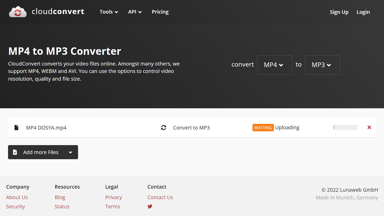 CloudConvert, mp3, mp4, çevirme