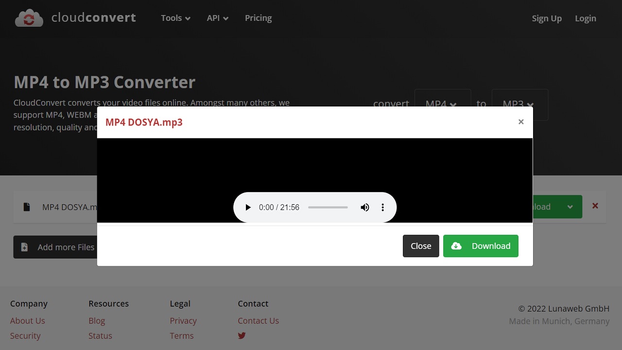 CloudConvert, mp3, mp4, çevirme