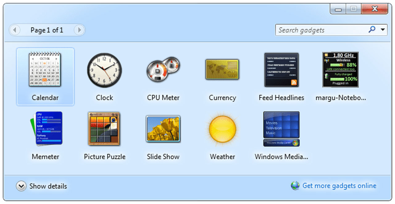 Windows 7 Araçlar