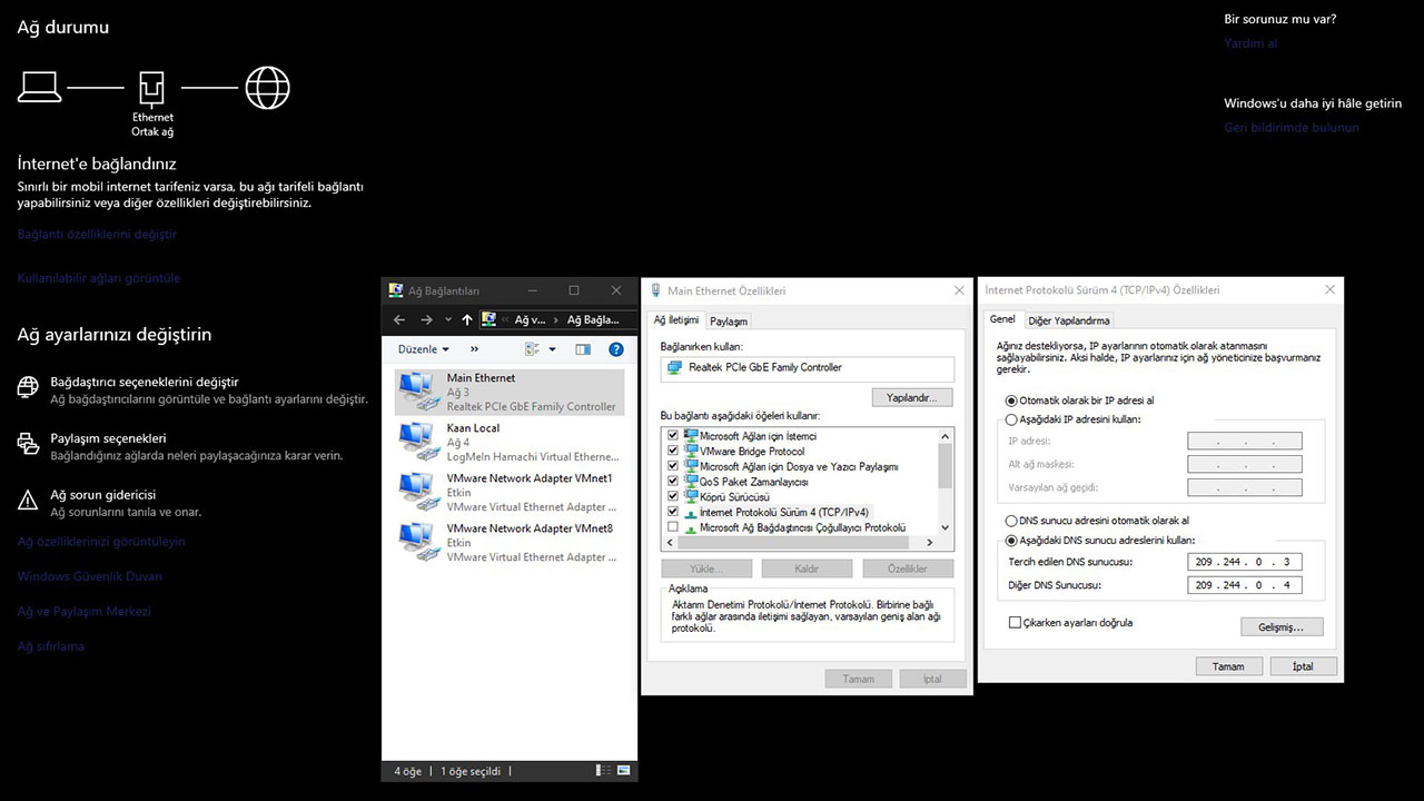 Windows ayarları