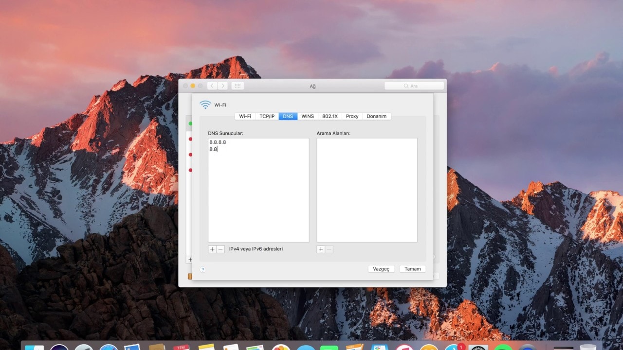 macos ayarları