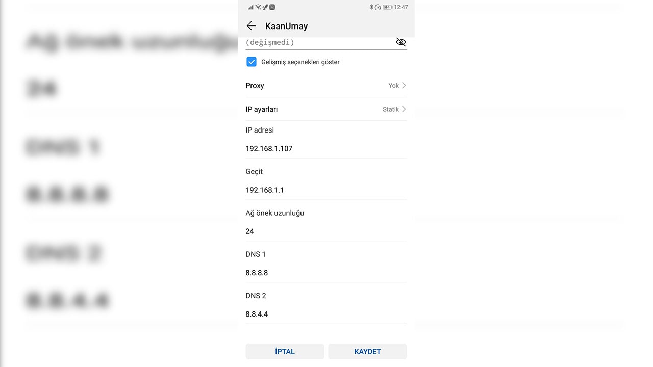 android ayarları