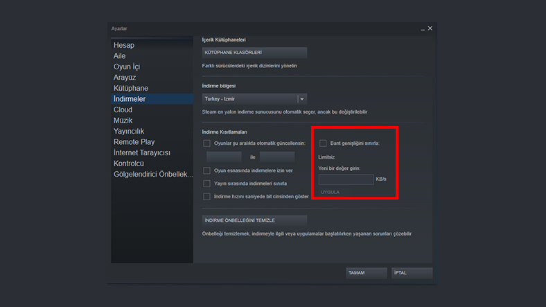 steam indirme hızını yükseltme