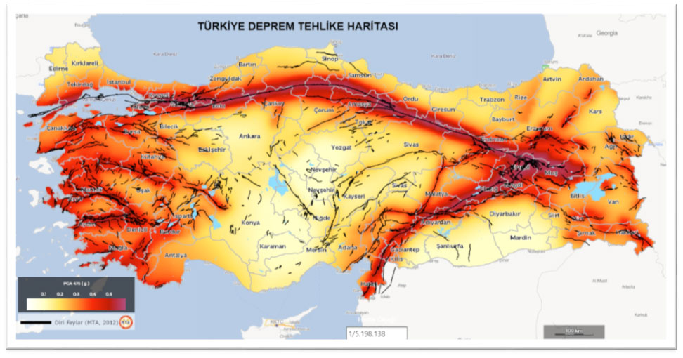 TÜRKİYE DEPREM RİSK HARİTASI