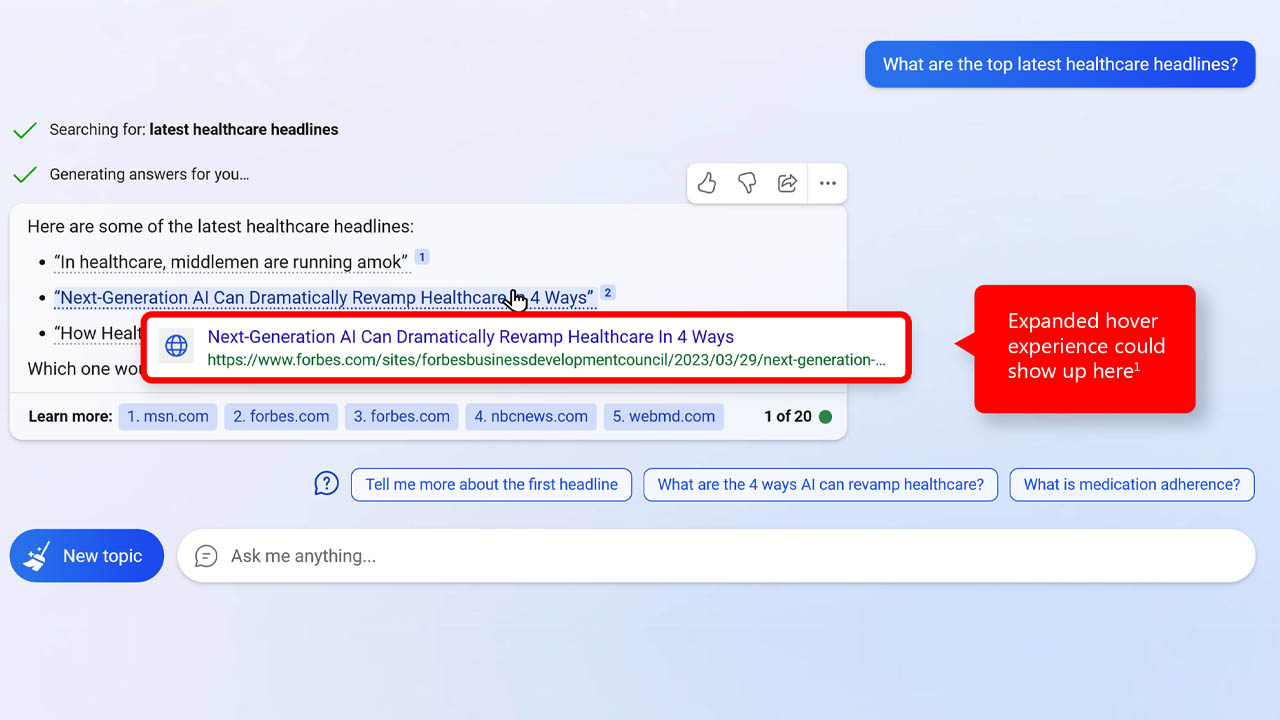 Bing sohbet botuna reklam geliyor