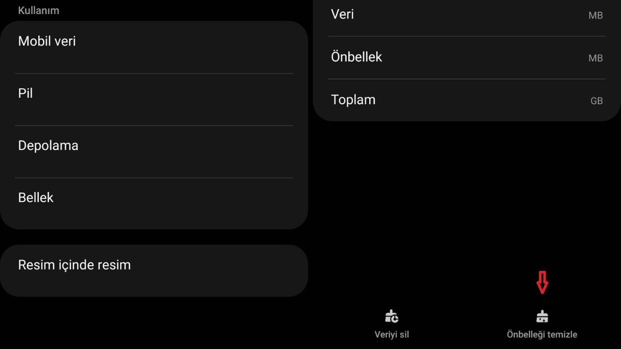 instagram önbellek silme, android